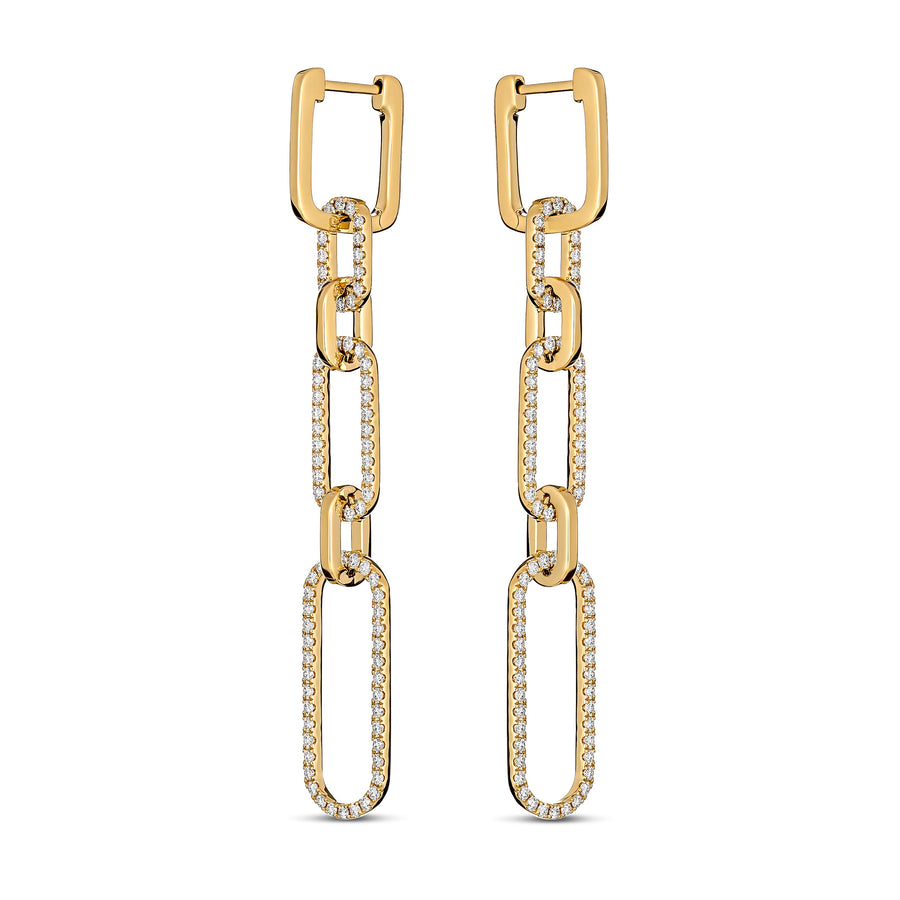 Capri Dreaming® Paperclip Diamond Drop Earrings | Yellow Gold