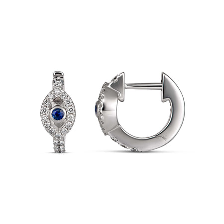 Capri Dreaming® Cora Evil Eye Diamond Huggies | 18K White Gold