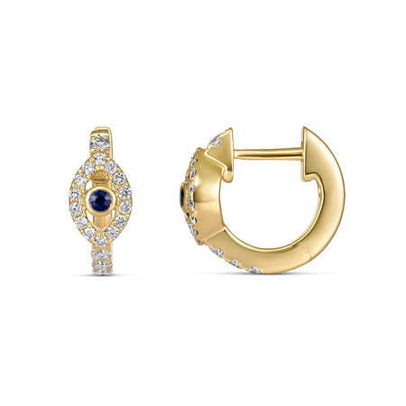 Capri Dreaming® Cora Evil Eye Diamond Huggies | 18K Yellow Gold