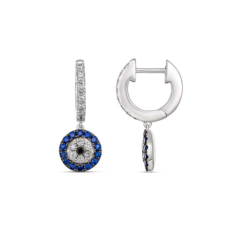 Capri Dreaming® Evil Eye Drop Earrings | 18K White Gold