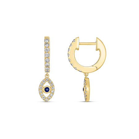 Capri Dreaming® Cora Evil Eye Diamond Drop Earrings | Yellow Gold