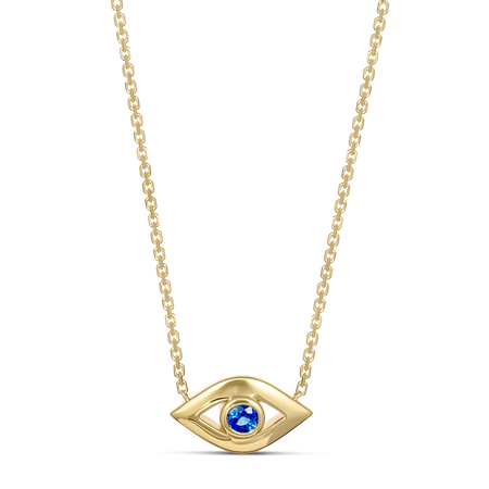 Capri Dreaming® Cora Sapphire Evil Eye Necklace | Yellow Gold