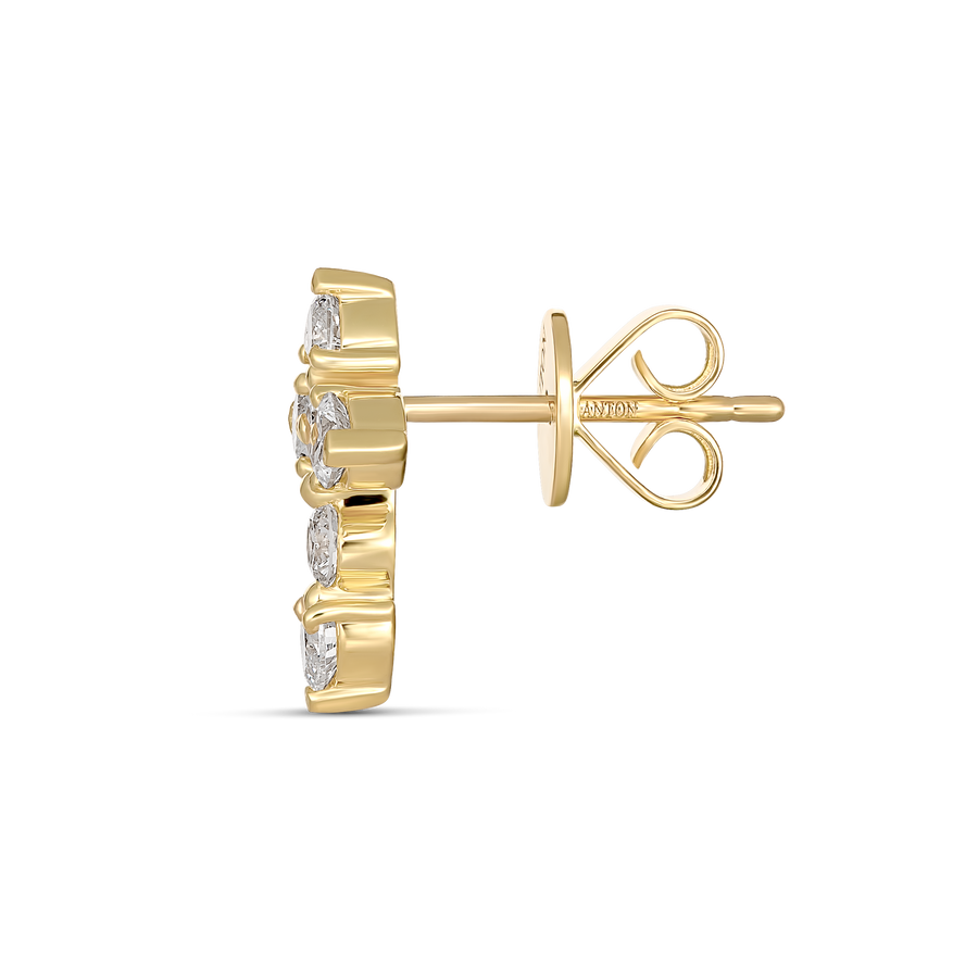 Aurora Diamond Cross Single Earring | Yellow Gold