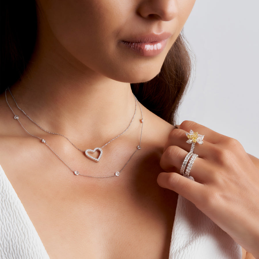 Capri Dreaming® Dot Chain 0.30CT Necklace | White Gold