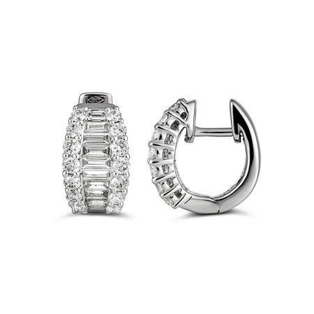 Artisan Baguette Huggies | White Gold