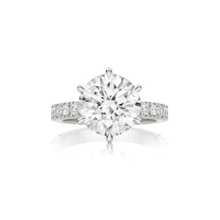 Grandeur Crawford Round Cut Diamond Engagement Ring | 18K White Gold