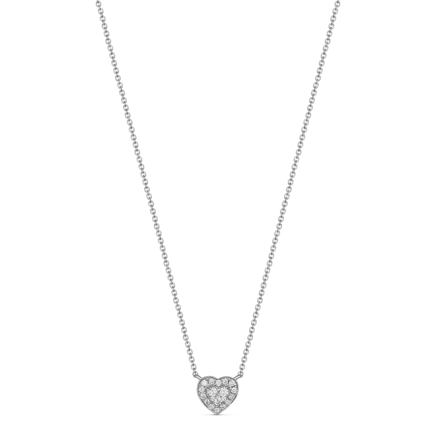 Promise Mini Heart Diamond Necklace | White Gold