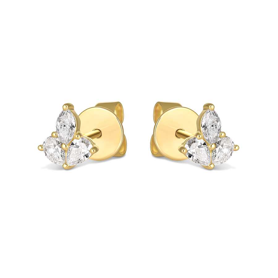 Icon Blossom Diamond Stud Earrings | Yellow Gold