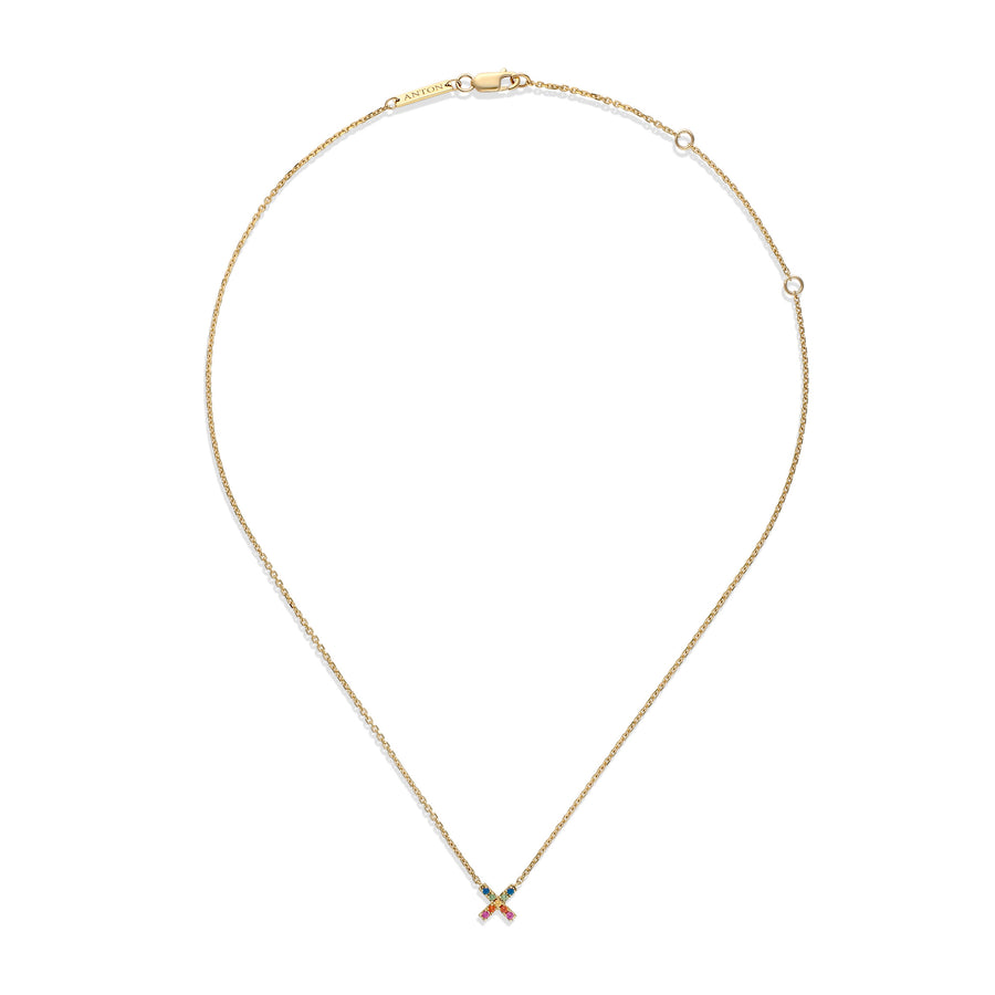 Icon Kiss Diamond Rainbow Necklace | Yellow Gold
