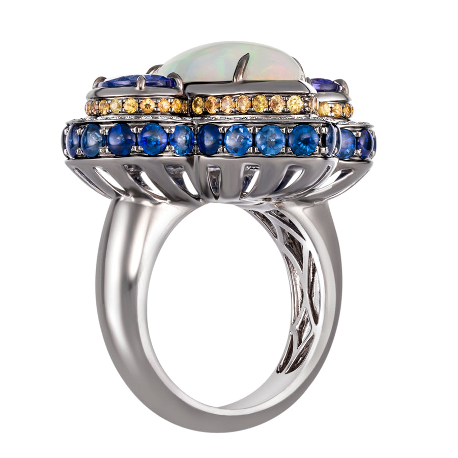 Bauble® Opal Tanzanite and Sapphire Ring