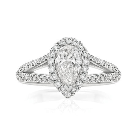 Endless Bessie Pear Cut Diamond Engagement Ring | 18K White Gold
