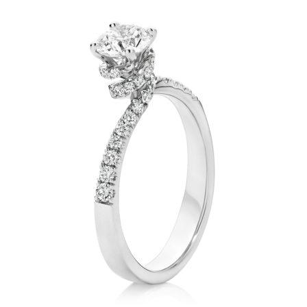Classic Engagement | Brilliant Cut Diamond Shoulder Ring