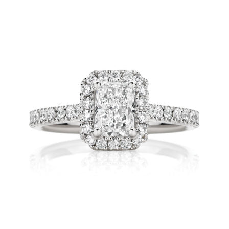 Classic Engagement | Radiant Cut Diamond Halo Ring