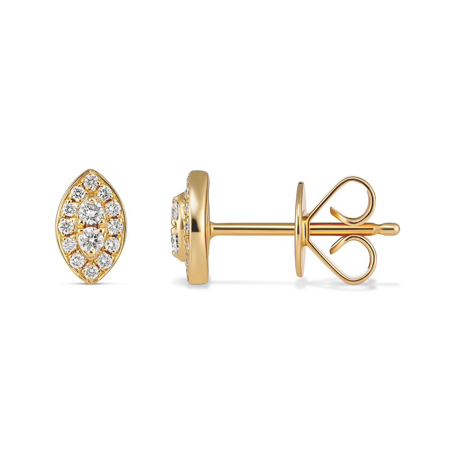 Promise Mini Marquise Diamond Studs | Yellow Gold