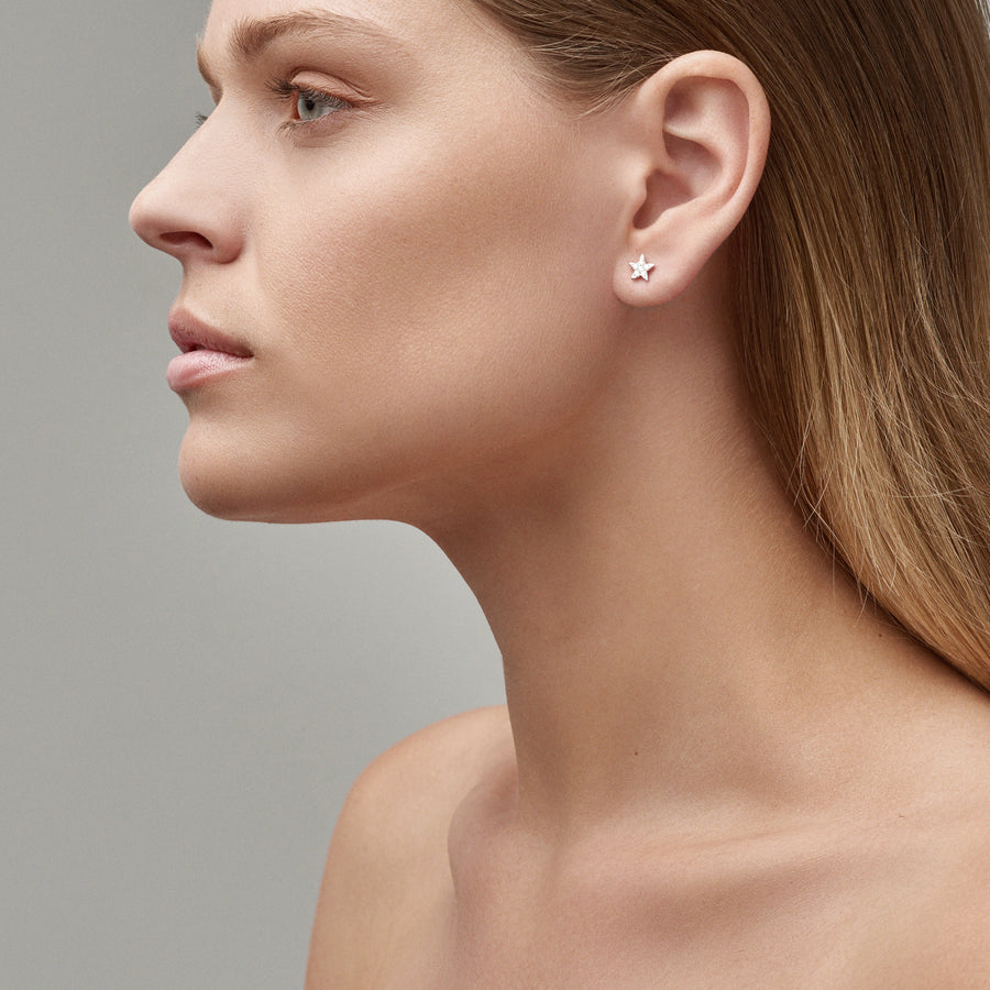 Icon Star Diamond Earrings | White Gold