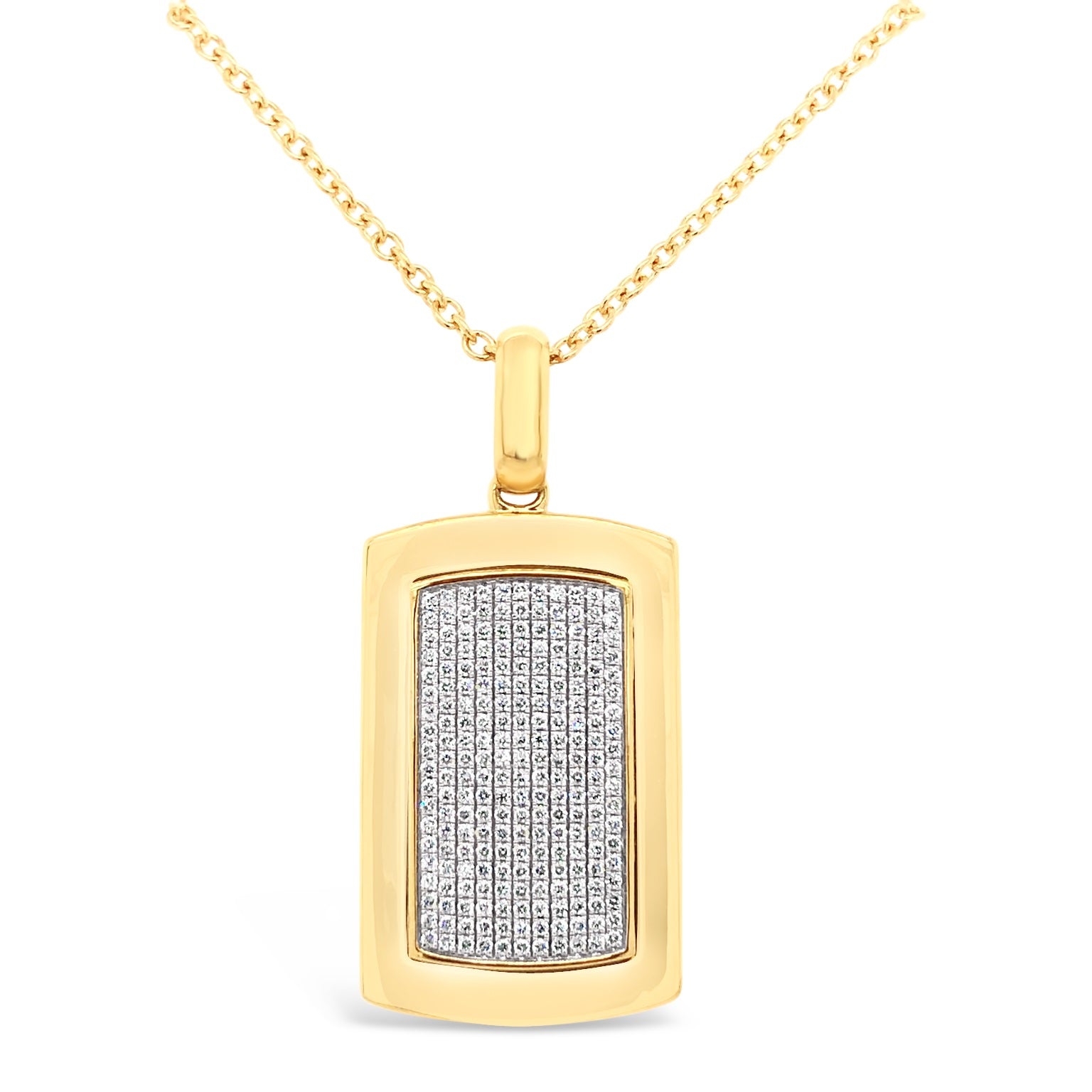 Gold diamond dog tag sales