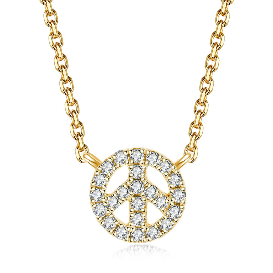 Icon Peace Symbol Necklace | Yellow Gold