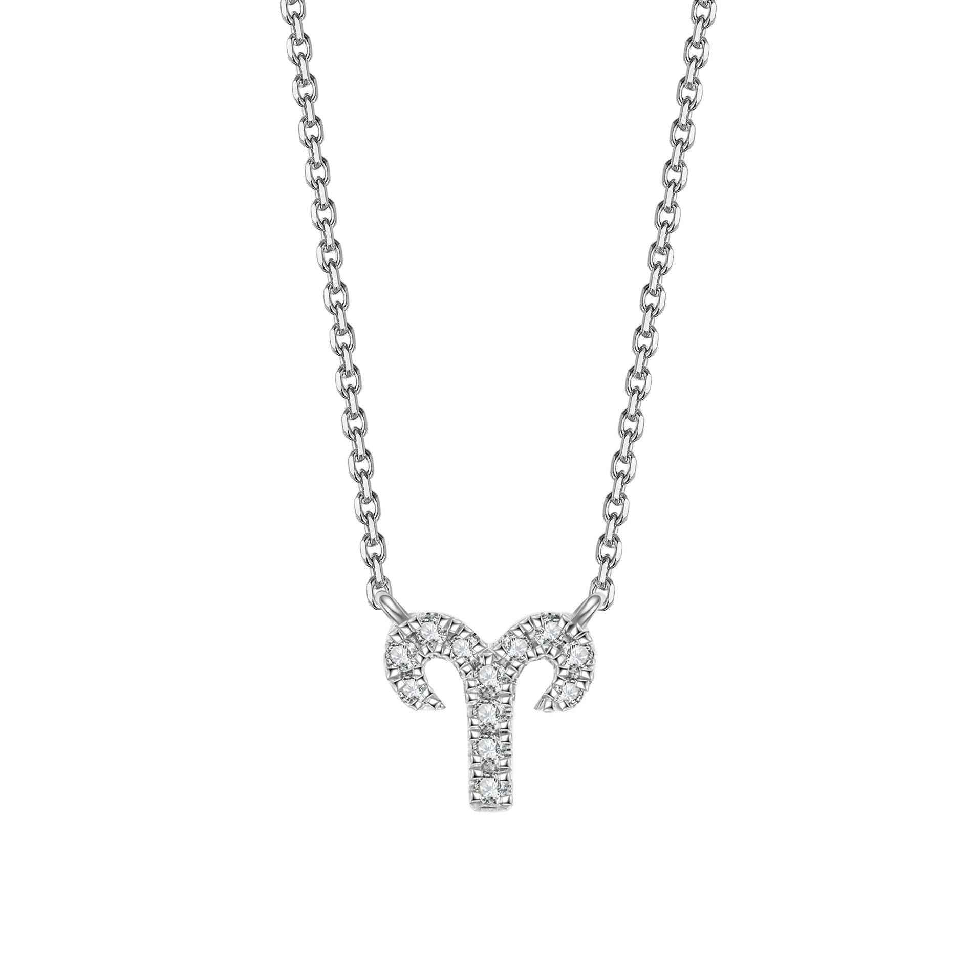 Icon Zodiac Diamond Pendant Necklace White Gold ANTON Jewellery