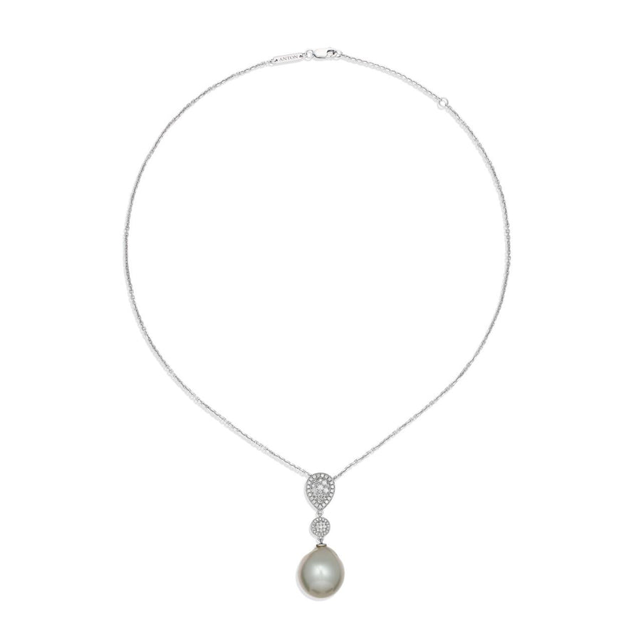 Promise Pearl and Diamond Pendant | White Gold