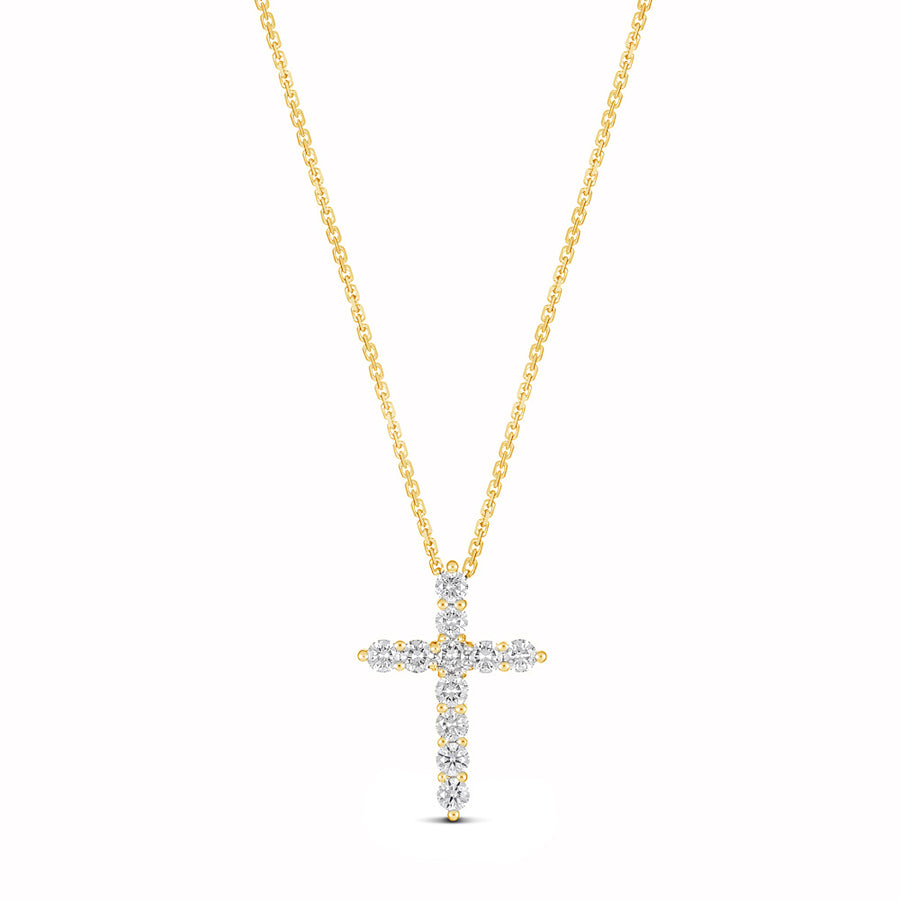 Stella Diamond Cross Necklace | Yellow Gold