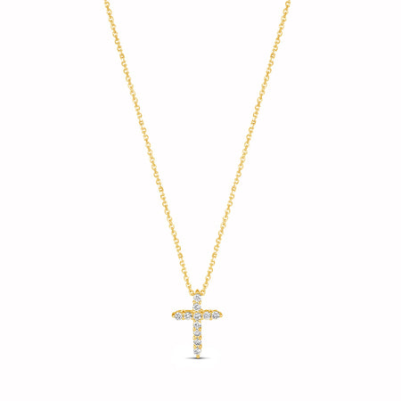 Stella Diamond Cross Necklace | Yellow Gold