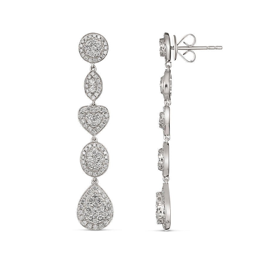 Promise Blushing Bride Round Drop Earrings | White Gold