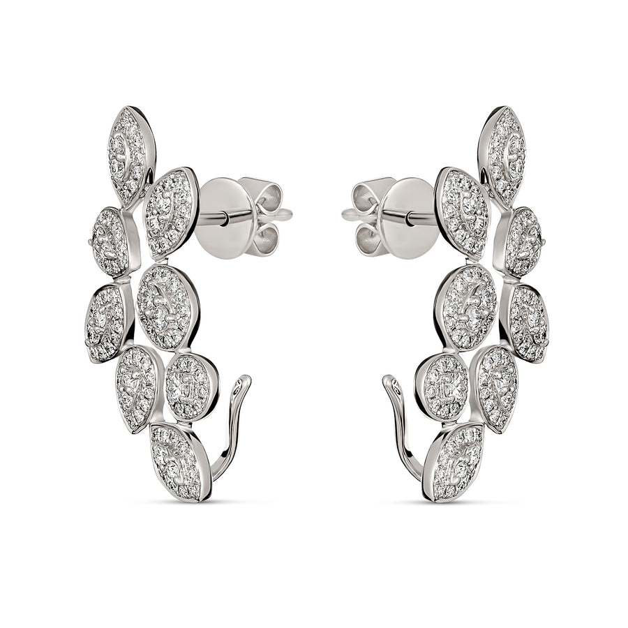 Promise Orchid Crawler Earrings | White Gold