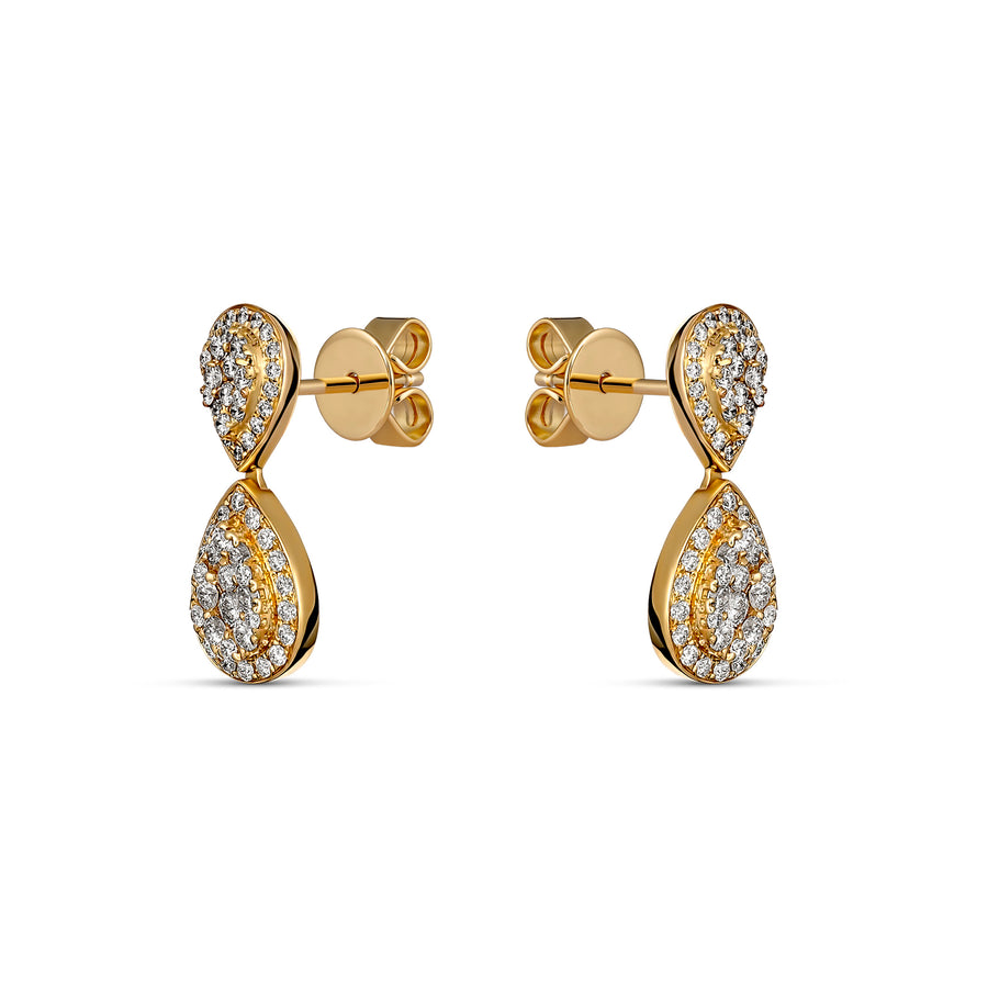 Promise Pear-shaped Drop Earrings | Yellow Gold