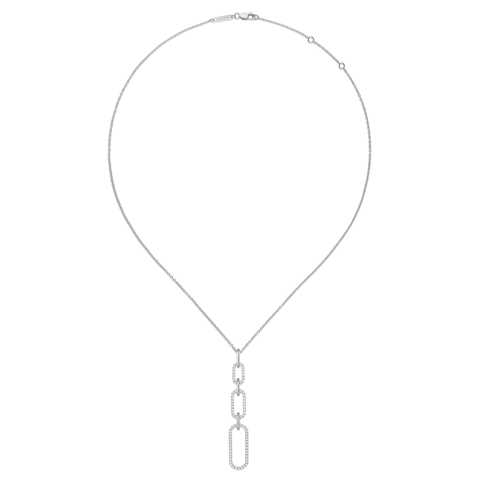 Capri Dreaming® Paperclip Diamond Pendant Necklace | White Gold