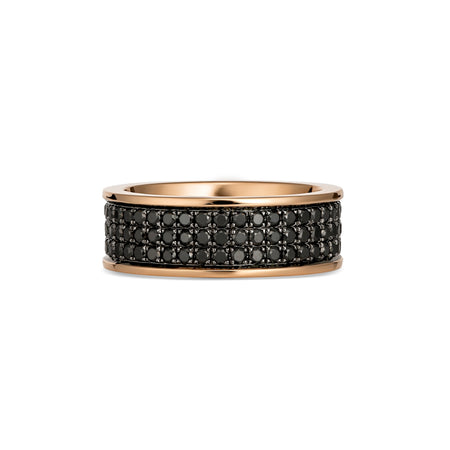 Artisan Boston Three Row Black Diamond Eternity Ring | 18K Rose Gold