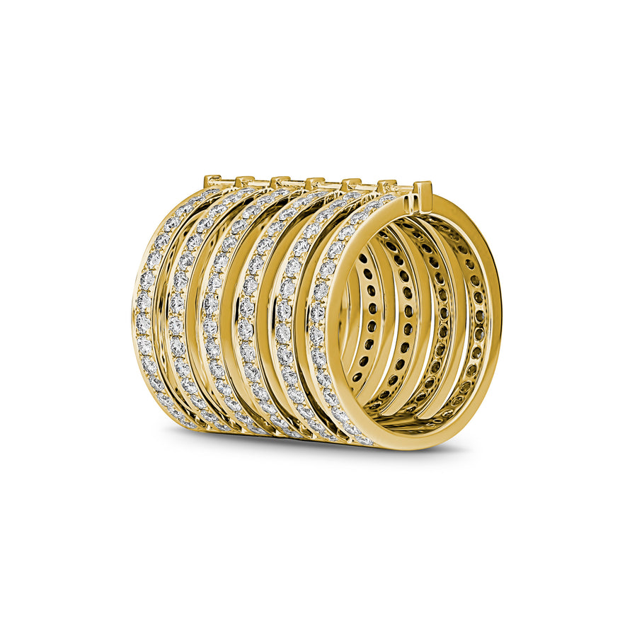 Capri Dreaming® Cruise 6-Row Diamond Ring | Yellow Gold