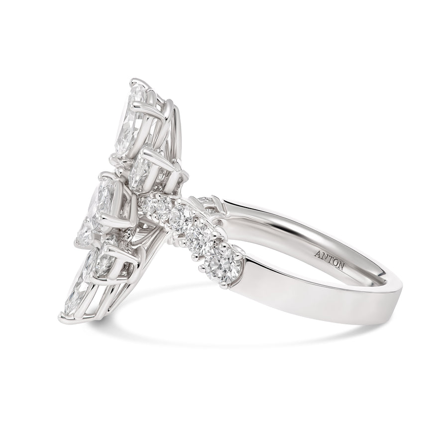 Riviera Cannes Diamond Cluster Ring | White Gold