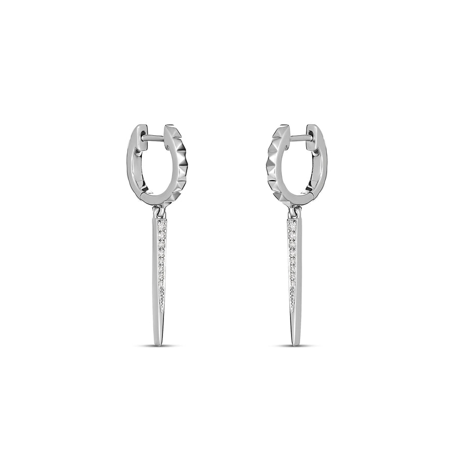 R.08™ Pointe Drop Earrings | White Gold