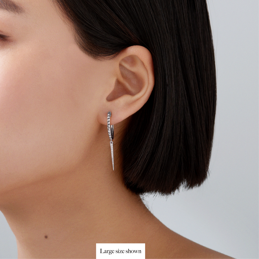 R.08™ Pointe Drop Earrings | White Gold