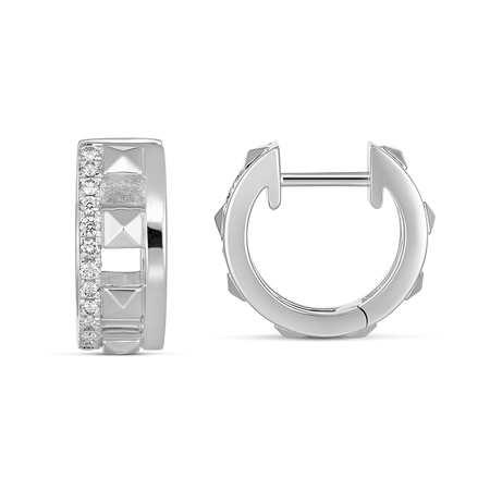 R.08® Contour Diamond Huggies | White Gold