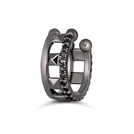 R.08® Single Ear Cuff with Black Diamonds