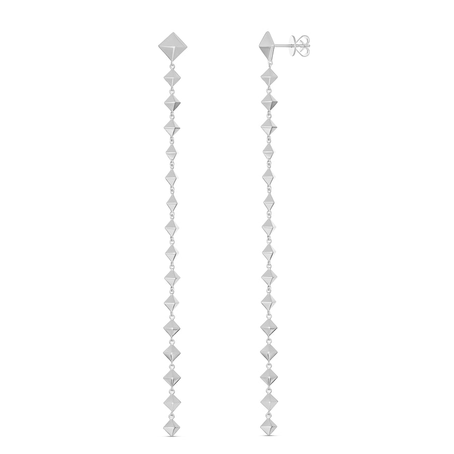 Matrix RockStud Drop Earrings in White Gold from Anton Jewellery