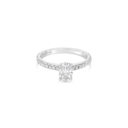 Classic Crawford Oval Cut Diamond Engagement Ring | Platinum