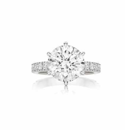Grandeur Crawford Round Brilliant Cut Diamond Engagement Ring | 18K White Gold