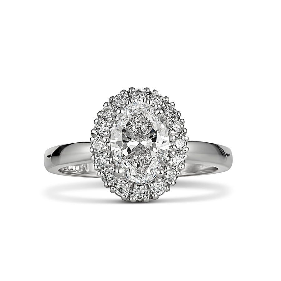 Oval Cut Diamond Engagement Ring | White Gold