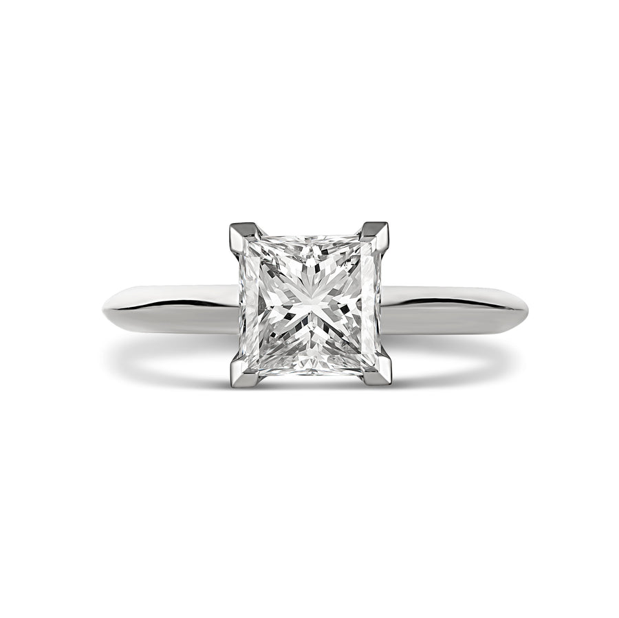 Classic Engagement Princess Cut Four Claw Diamond Ring | White Gold