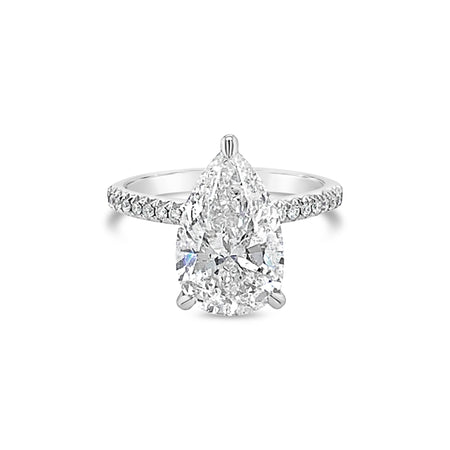 Hot Rocks® Crawford Pear Cut Diamond Engagement Ring | 18K White Gold