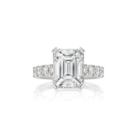 Grandeur Crawford Emerald Cut Diamond Engagement Ring | 18K White Gold