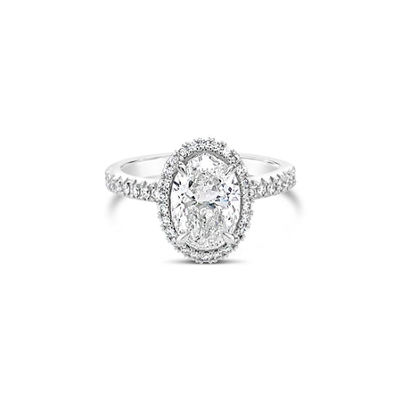 Classic Minelli Oval Cut Diamond Engagement Ring | Platinum