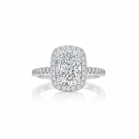 Hot Rocks® Minelli Cushion Cut Diamond Engagement Ring | 18K White Gold