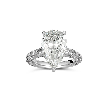 Grandeur Taylor Pear Cut Diamond Engagement Ring | 18K White Gold