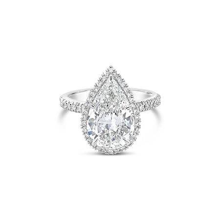 Hot Rocks® Minelli Pear Cut Diamond Engagement Ring | 18K White Gold
