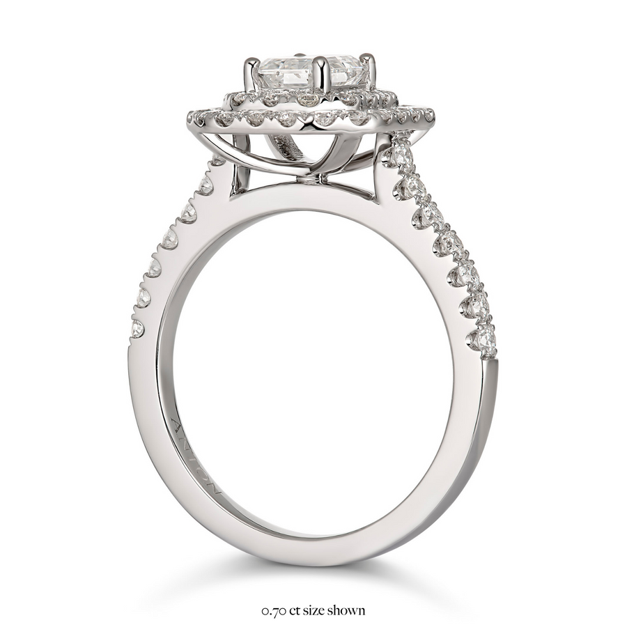 Truly Emerald Double-Halo Engagement Ring | White Gold