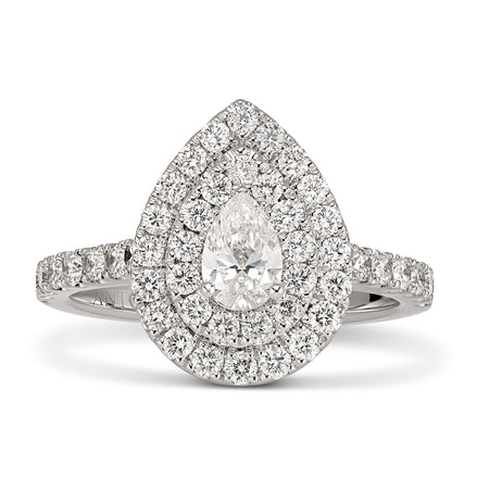 Endless Minelli May Pear Cut Diamond Engagement Ring | 18K White Gold