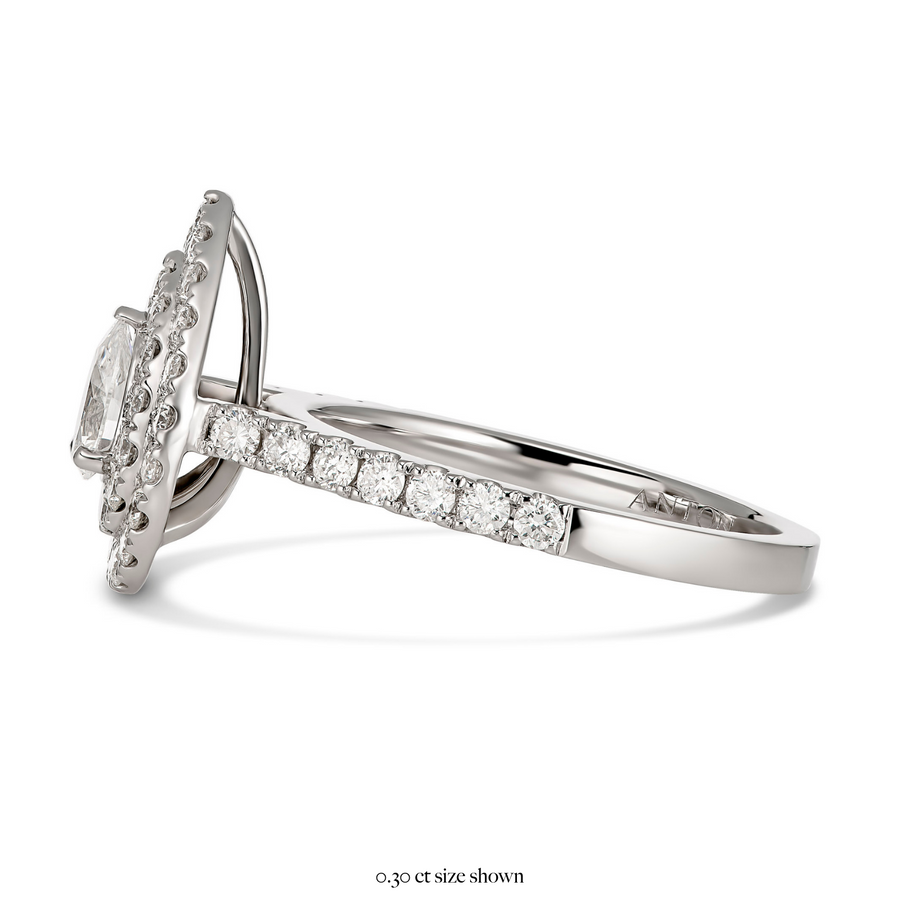 Truly Pear Double-Halo Engagement Ring | White Gold